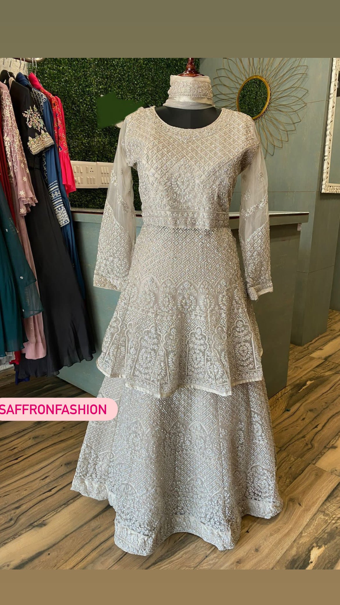 Orvi peplum styled kurta dress - Saffronfashionindia