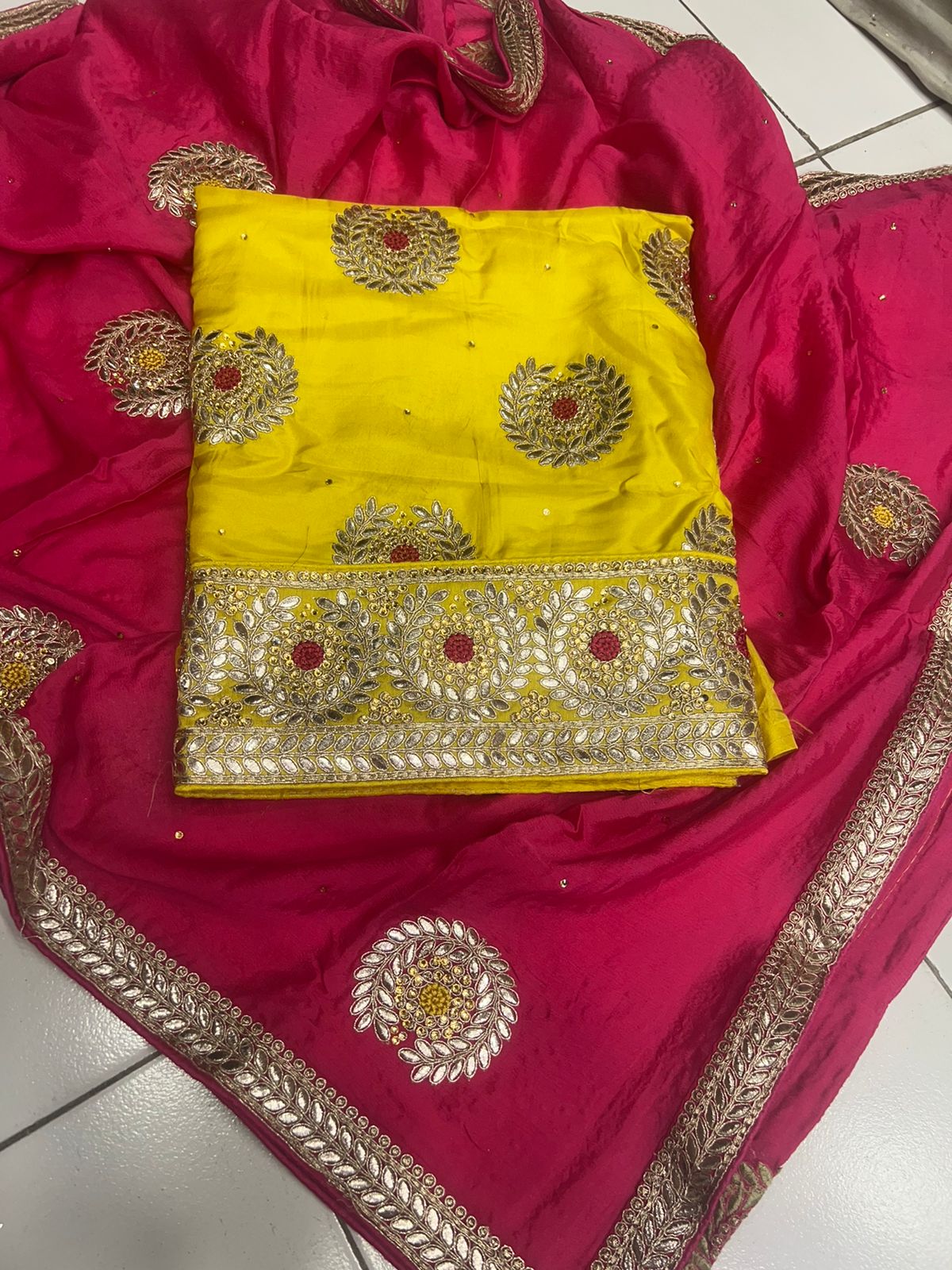 Roshni punjabi silk suit - Saffronfashionindia