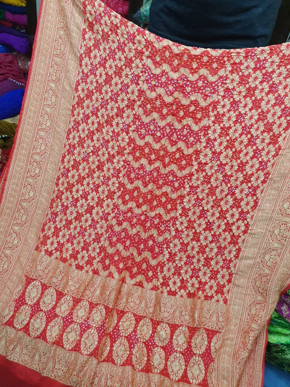 Rimili gorgette dupatta/bandhej dupatta - Saffronfashionindia