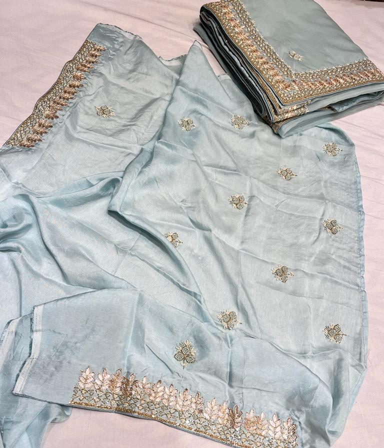 Rivaaz gottapatti saree/Pearl saree - Saffronfashionindia