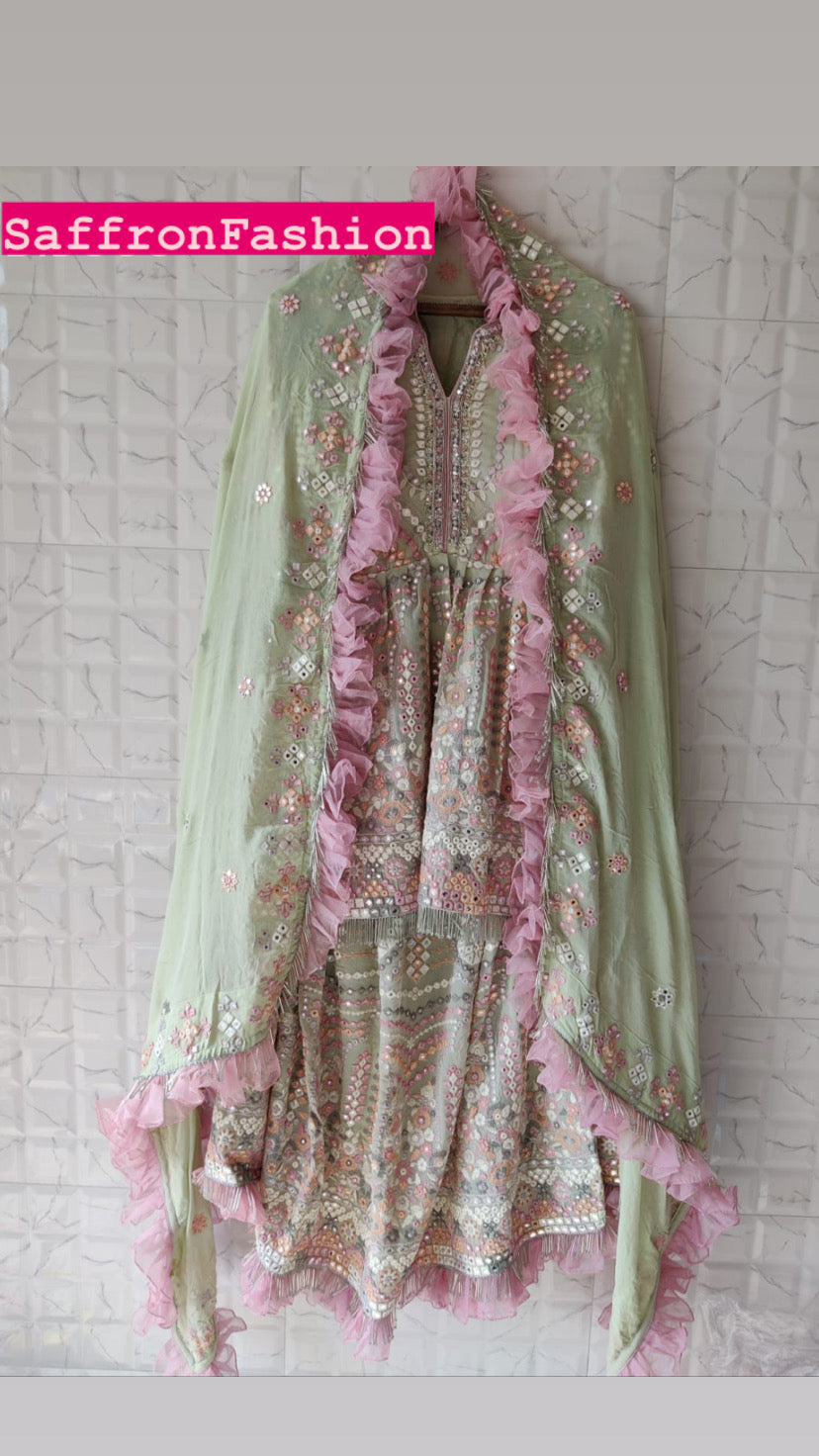Ruffles gharara set - Saffronfashionindia