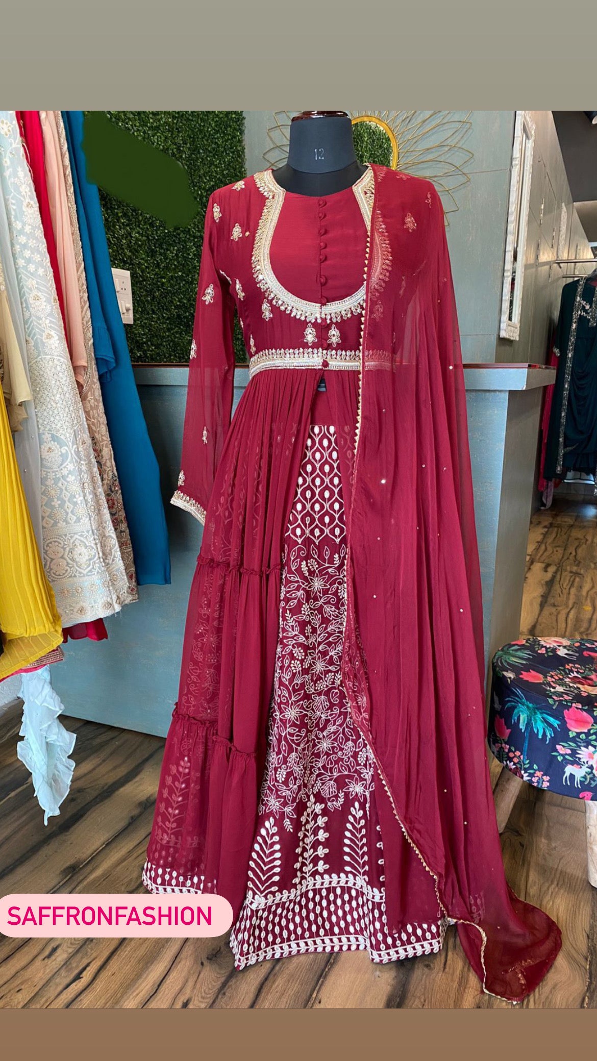 Noshina long gown - Saffronfashionindia
