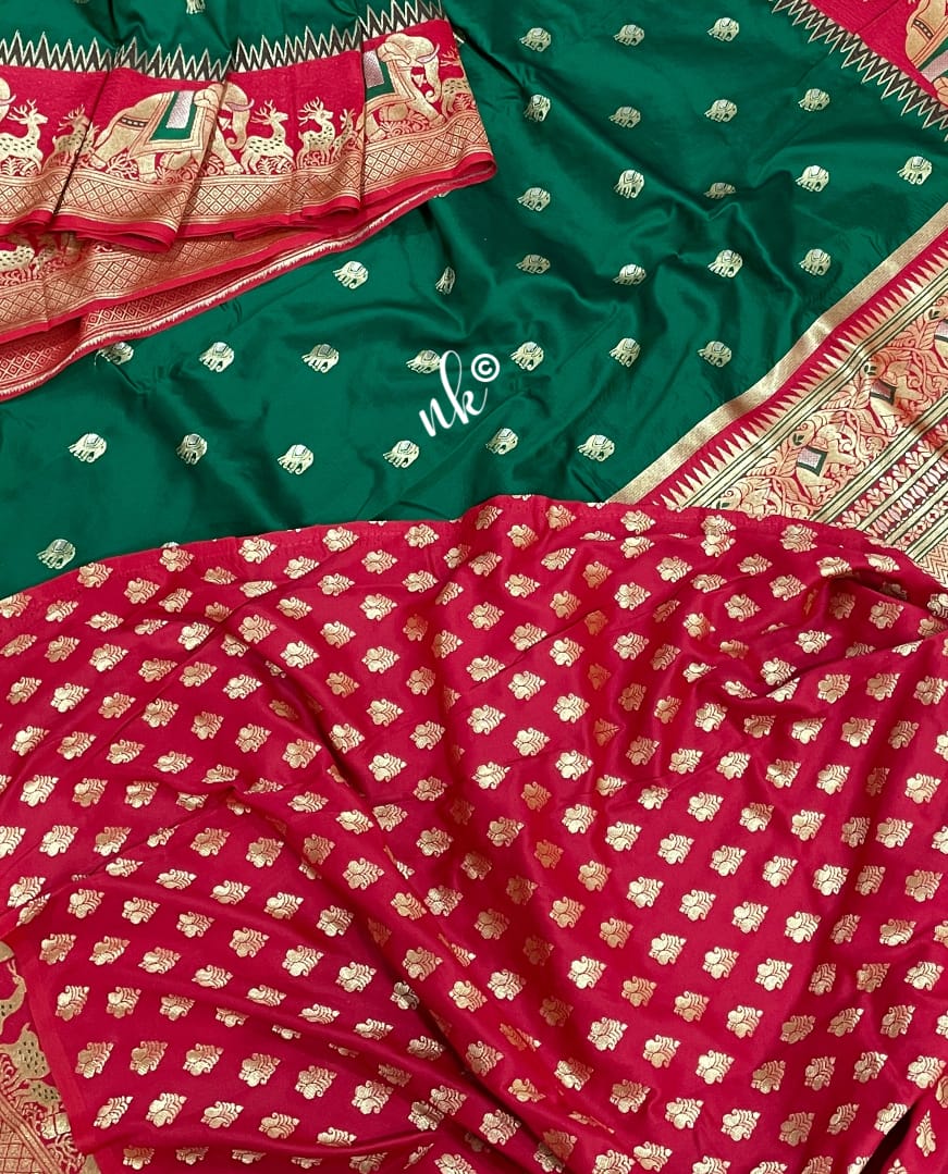 Gadwal banarsi saree - Saffronfashionindia