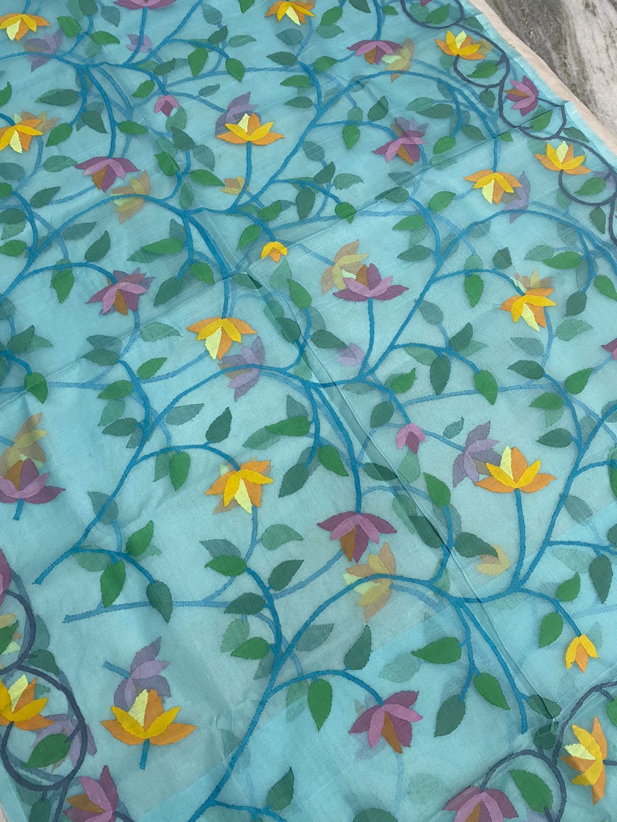 Paridhi jamdani muslin saree - Saffronfashionindia