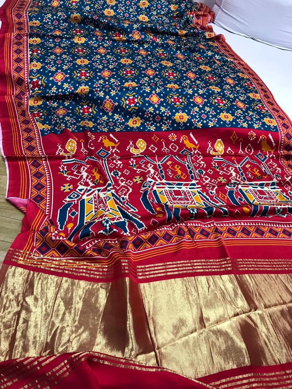 Somas gajji patola silk saree - Saffronfashionindia