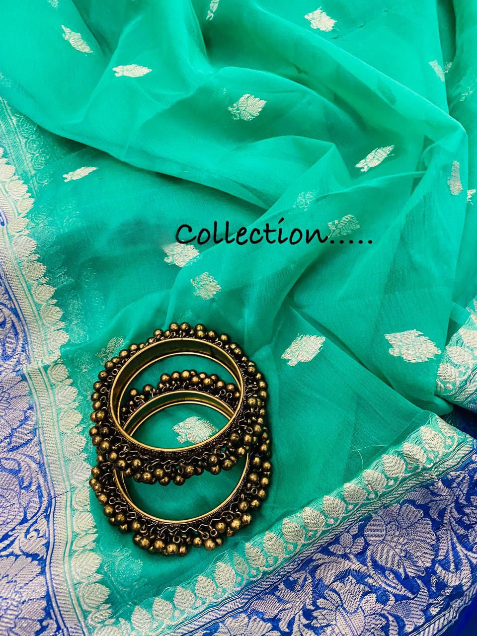 Banarsi chiffon saree - Saffronfashionindia