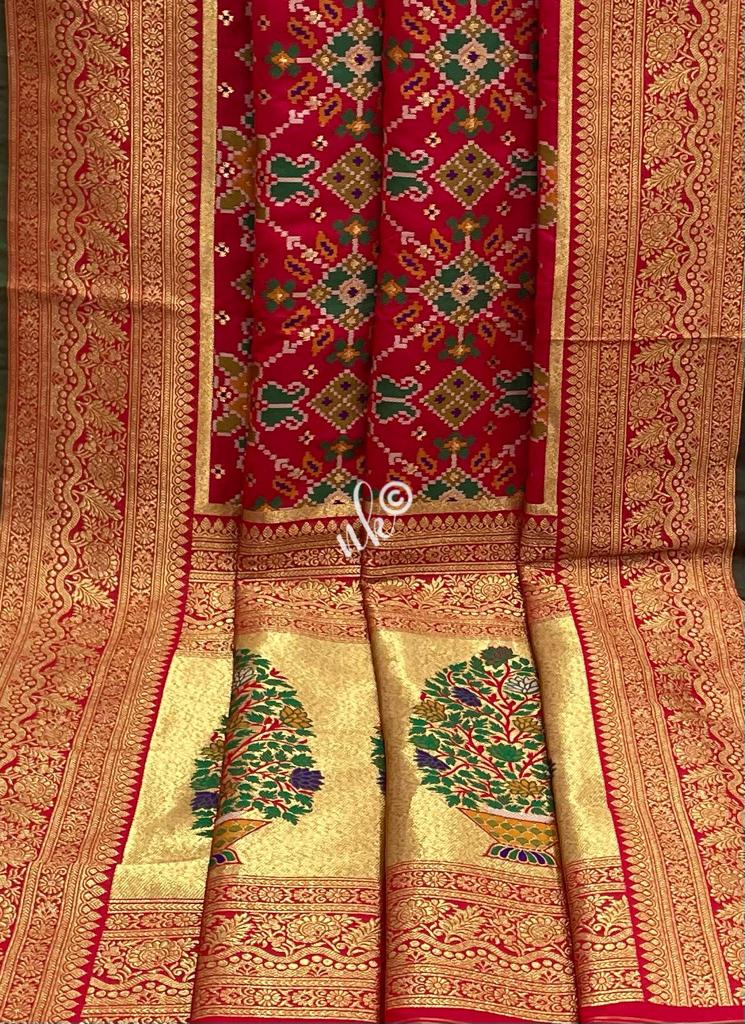 Meenakari patola saree - Saffronfashionindia