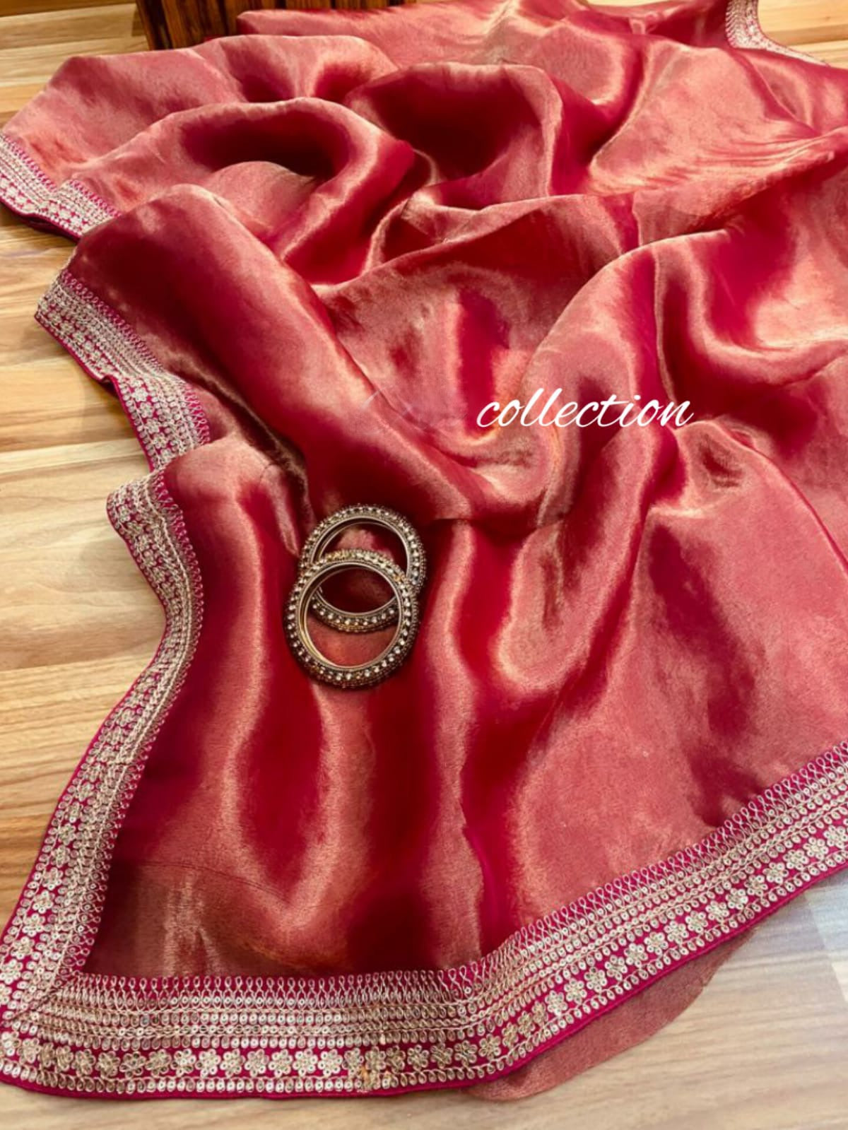 Sameksha organza saree women saree blouse - Saffronfashionindia