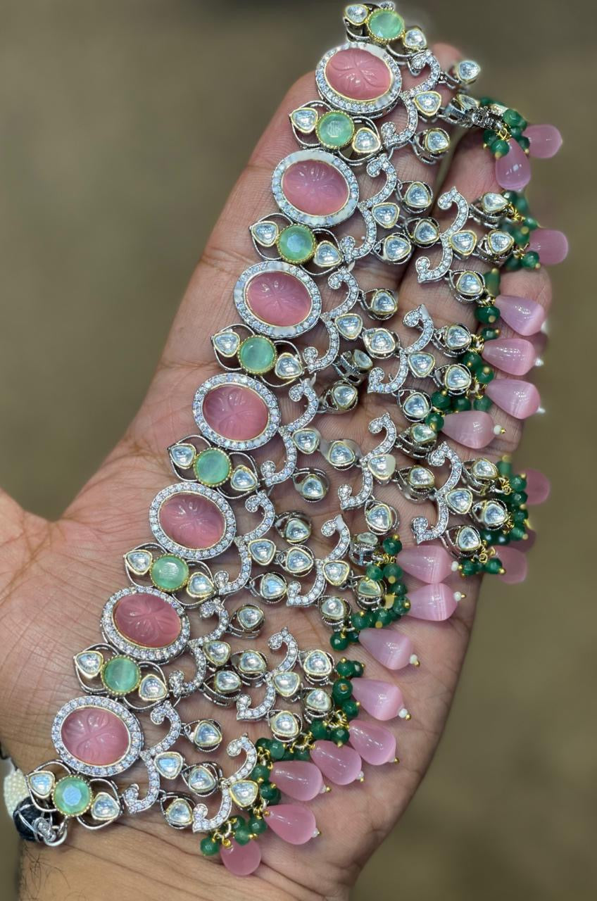 Vanima beaded choker set - Saffronfashionindia