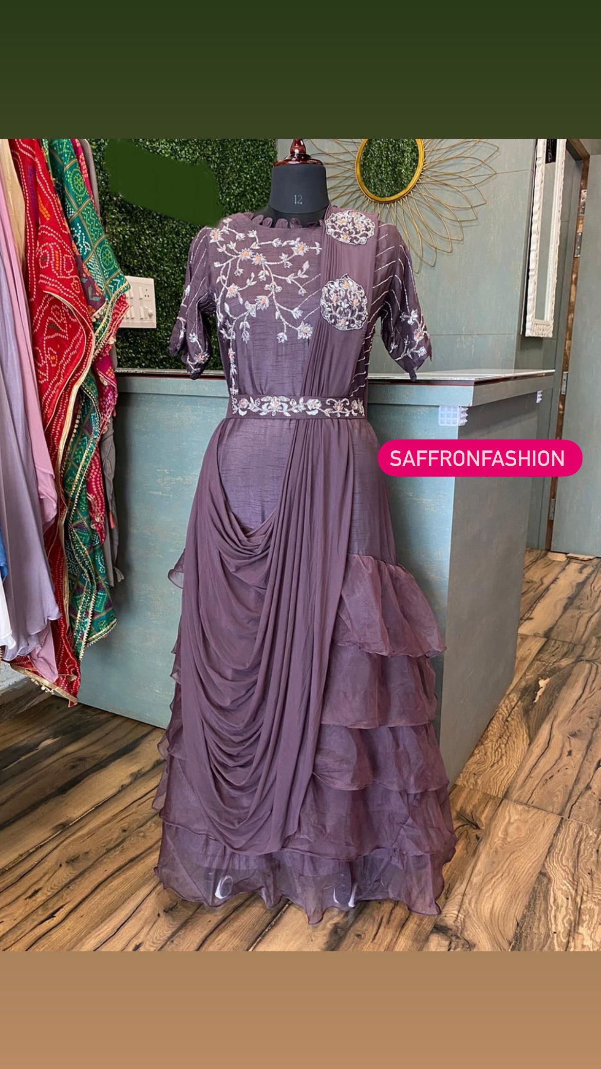 Narvina indowestern gown - Saffronfashionindia