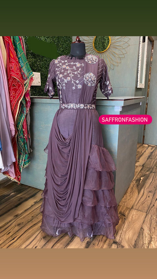 Narvina indowestern gown - Saffronfashionindia