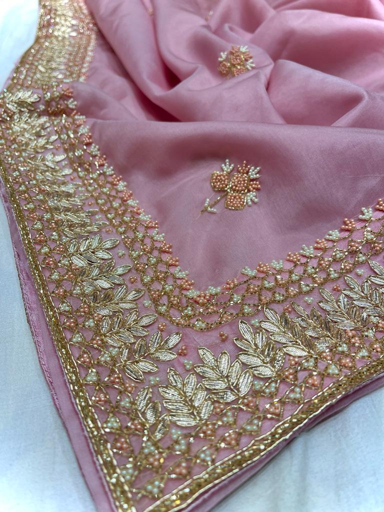 Rivaaz gottapatti saree/Pearl saree - Saffronfashionindia