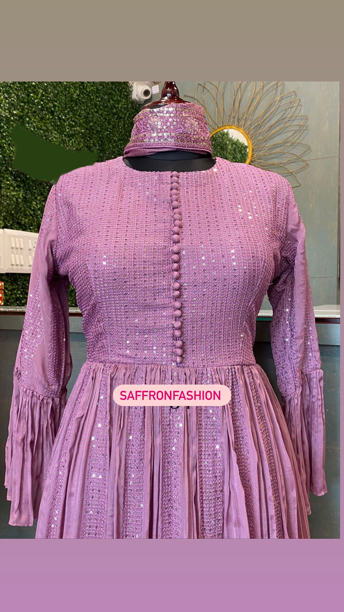 Anisha peplum styled gown - Saffronfashionindia