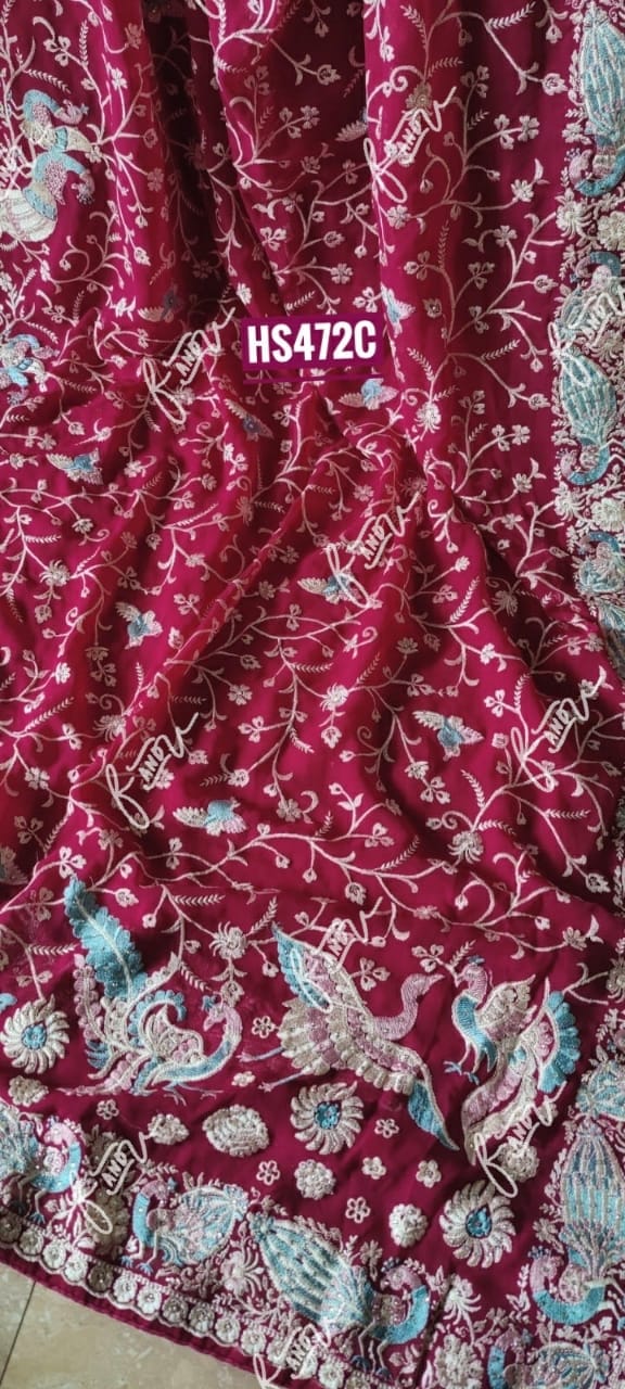Parsi inspired embroidery saree/heritage saree - Saffronfashionindia