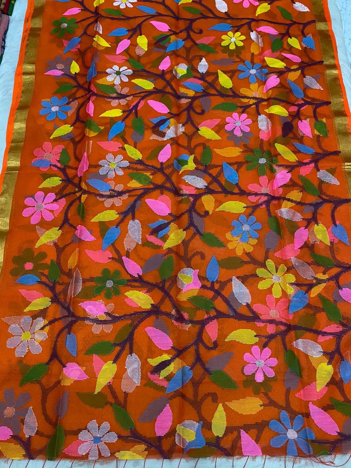 Kaveri muslin saree - Saffronfashionindia