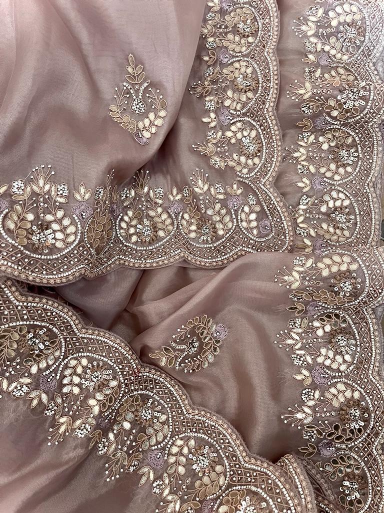 Gottapatti tissue organza saree - Saffronfashionindia