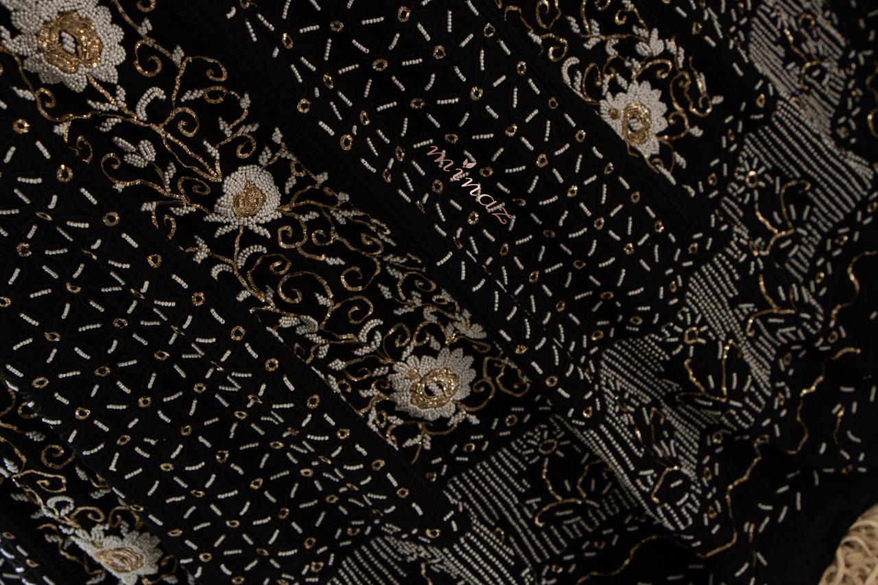 Black naqshi embroidery suit - Saffronfashionindia