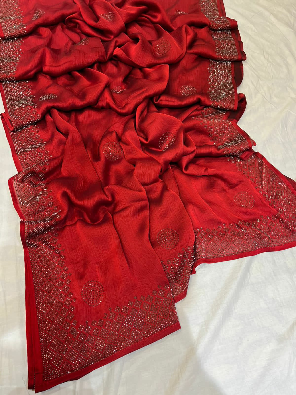 Valeria satin saree - Saffronfashionindia
