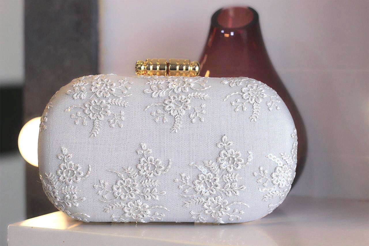 Chikankari clutch - Saffronfashionindia