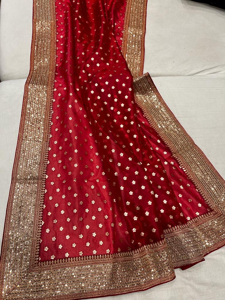 Kora partywear saree - Saffronfashionindia