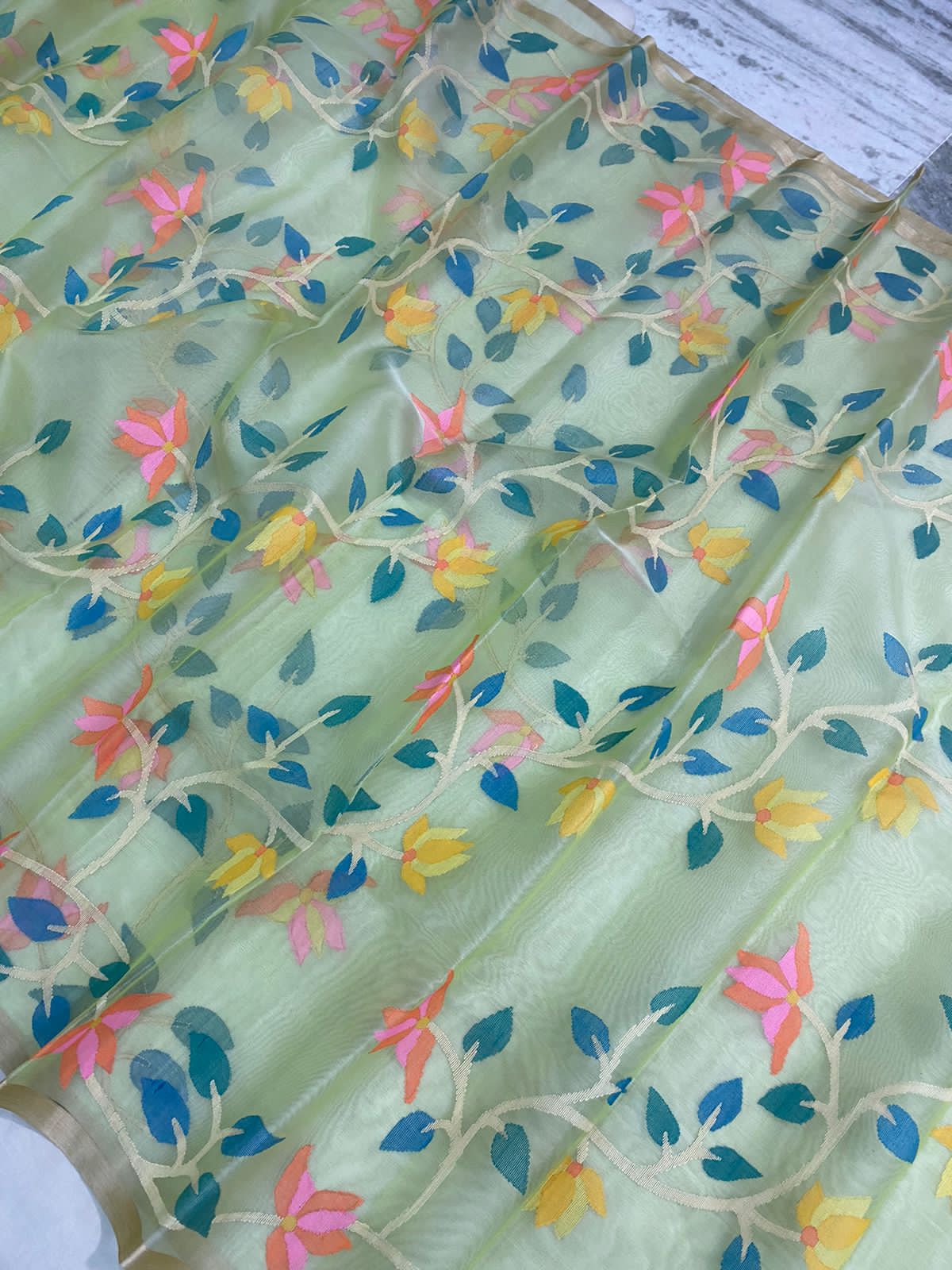 Ranjana tantuj jamdani saree - Saffronfashionindia
