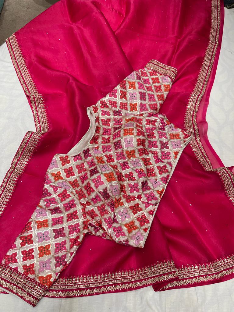Susane organza saree - Saffronfashionindia