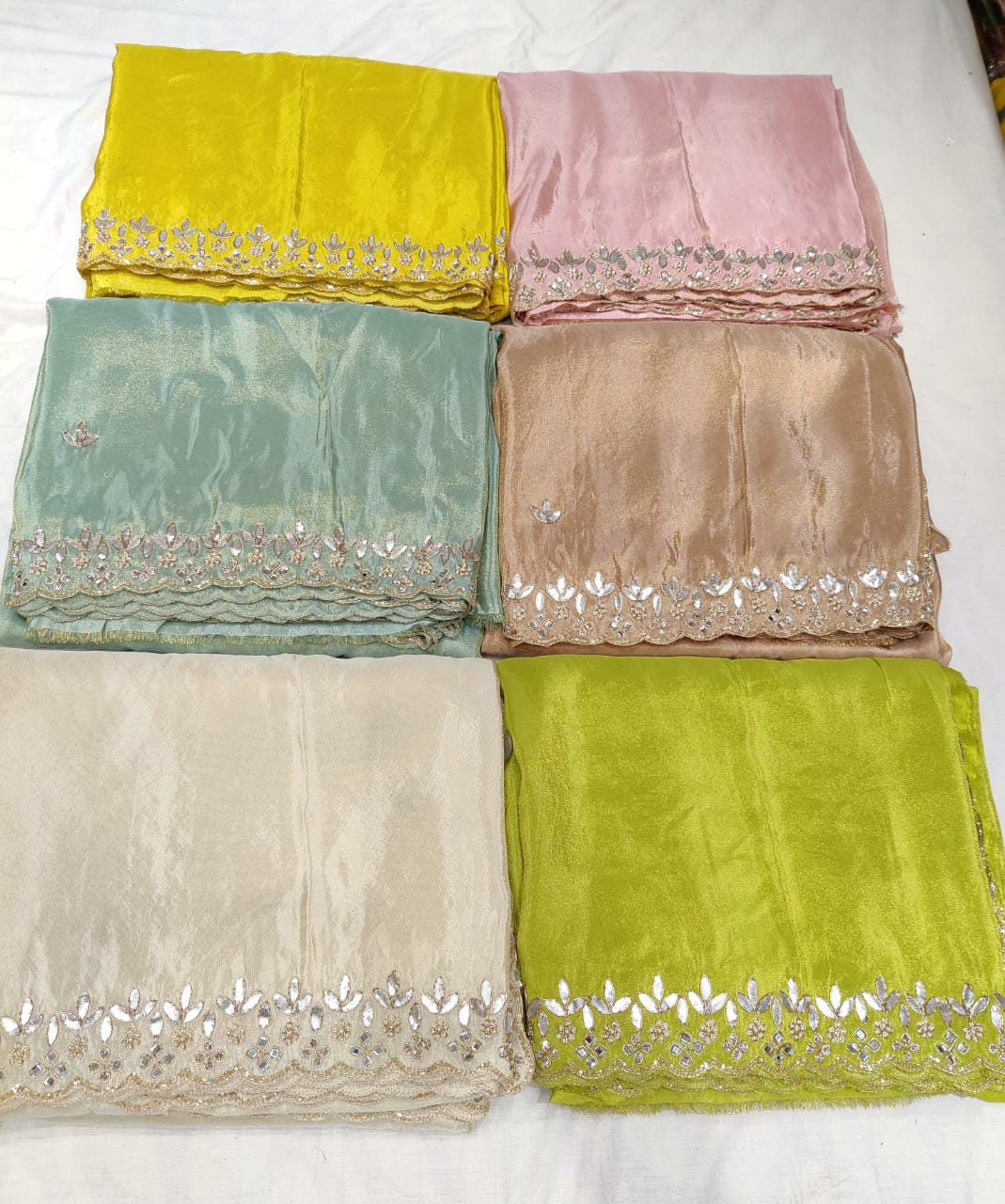 Tissue gottapatti bridesmaid women sari - Saffronfashionindia