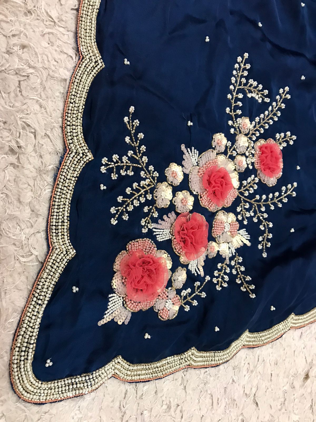 Anisha luxury satin saree - Saffronfashionindia