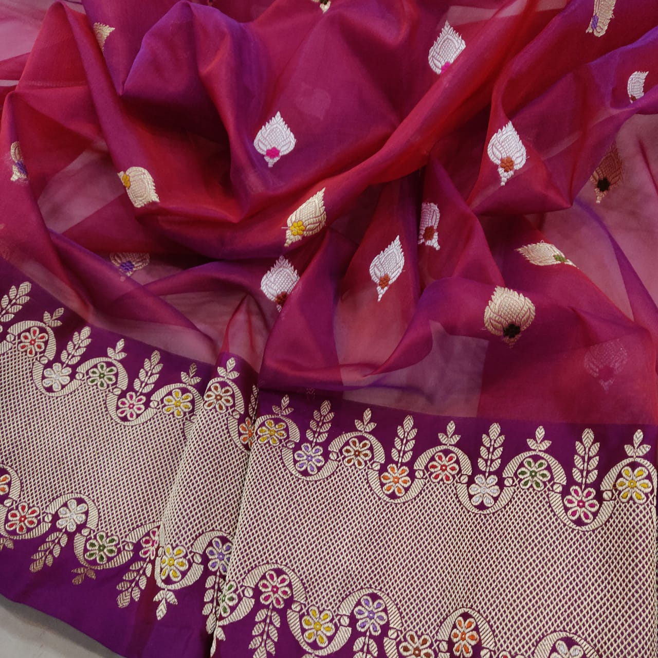 Susan kora handwoven saree - Saffronfashionindia