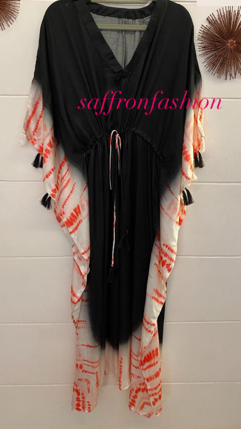 Black beauty kaftan - Saffronfashionindia