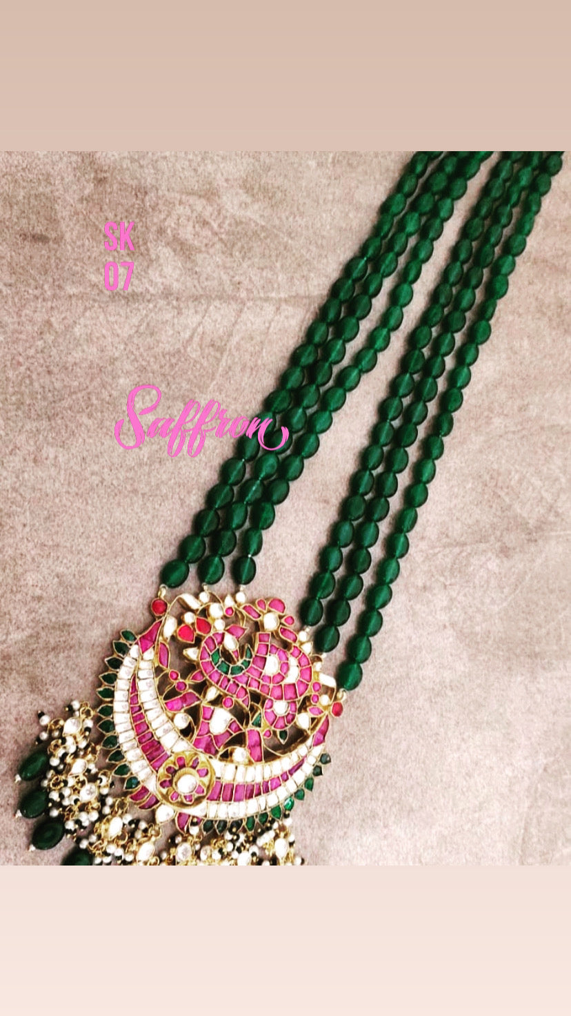 Heena Kundan necklace set - Saffronfashionindia