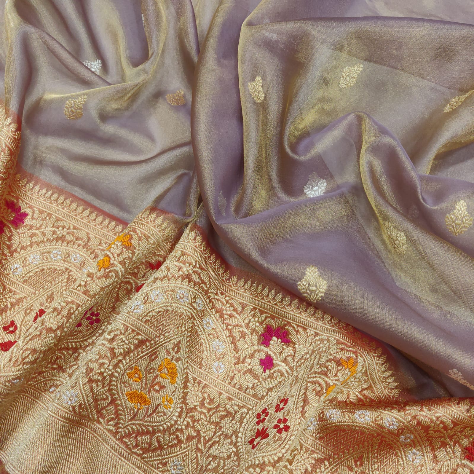 Prisha tissue ektara sari - Saffronfashionindia
