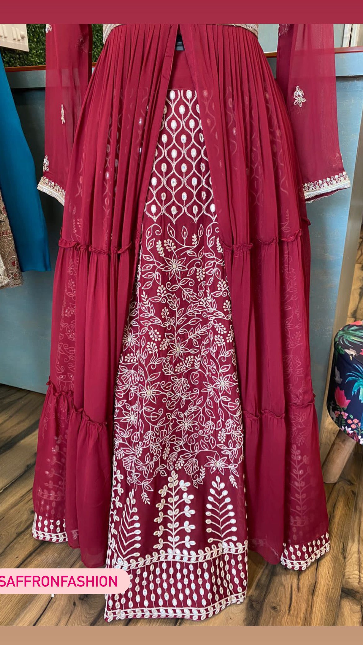 Noshina long gown - Saffronfashionindia