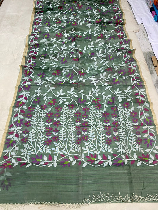 Mohini muslin jamdani saree - Saffronfashionindia