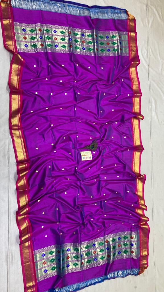 Silk traditional Paithani dupatta - Saffronfashionindia