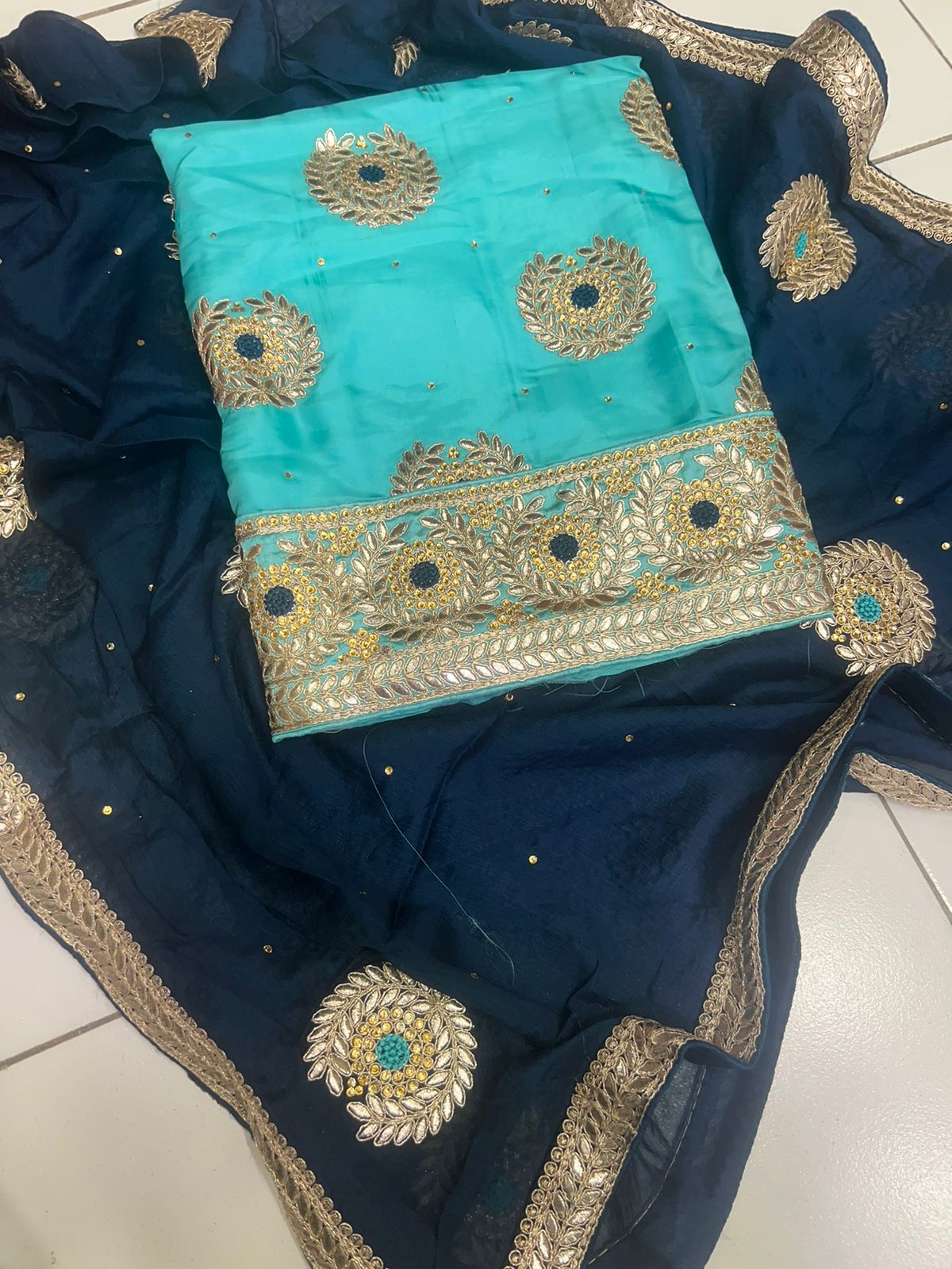 Roshni punjabi silk suit - Saffronfashionindia