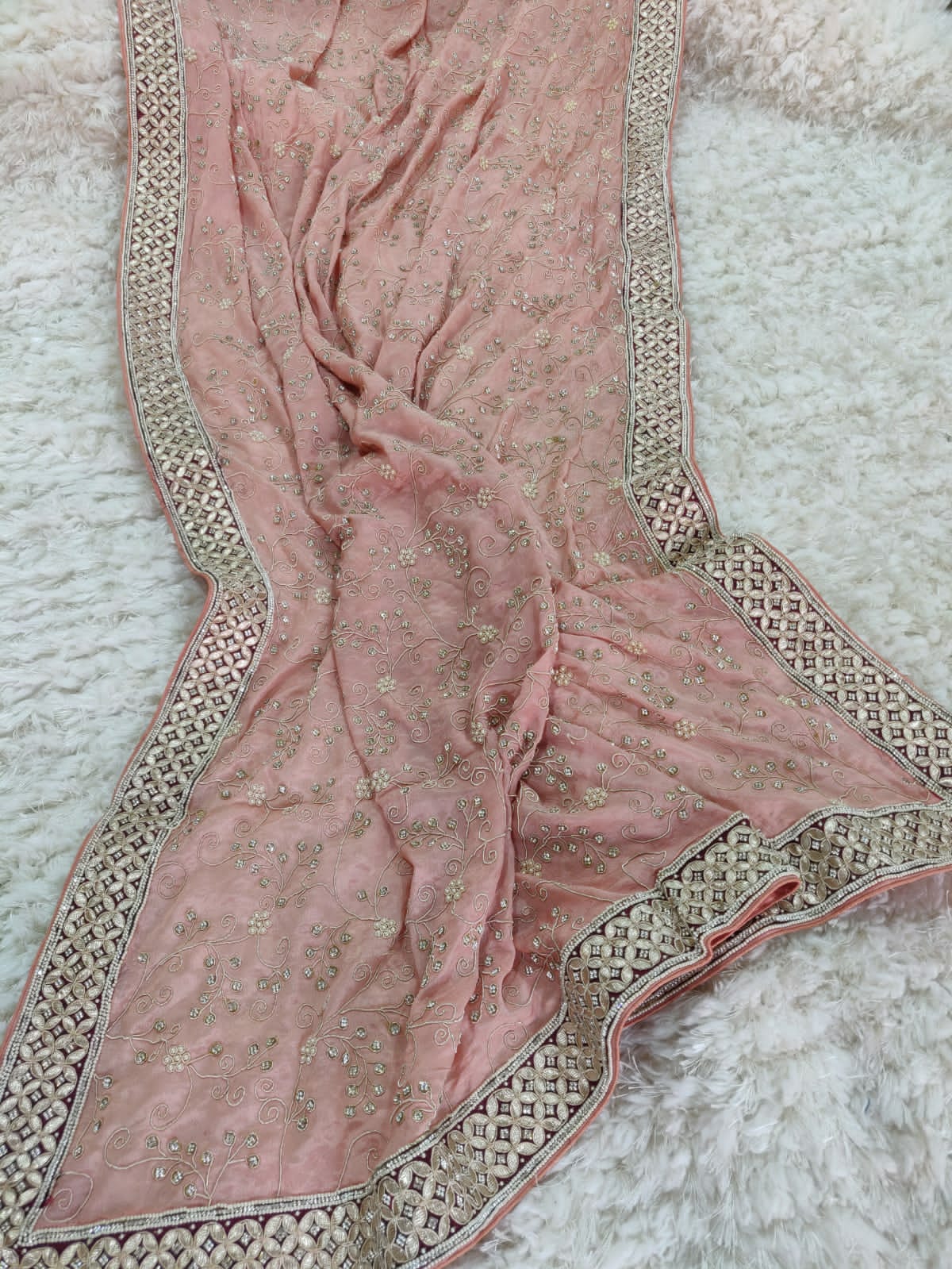 Queensy crepe saree - Saffronfashionindia