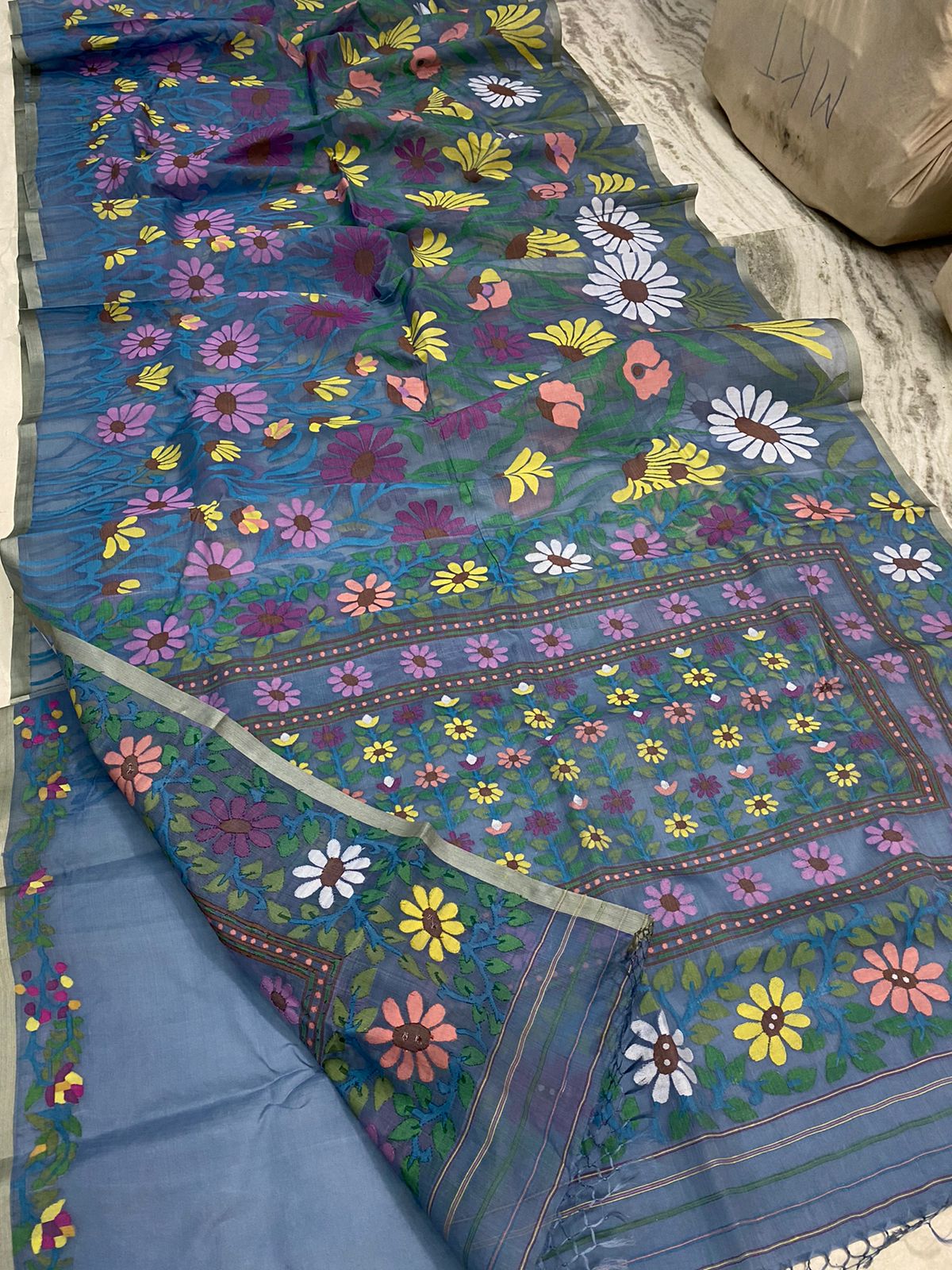Abeer jamdani saree - Saffronfashionindia