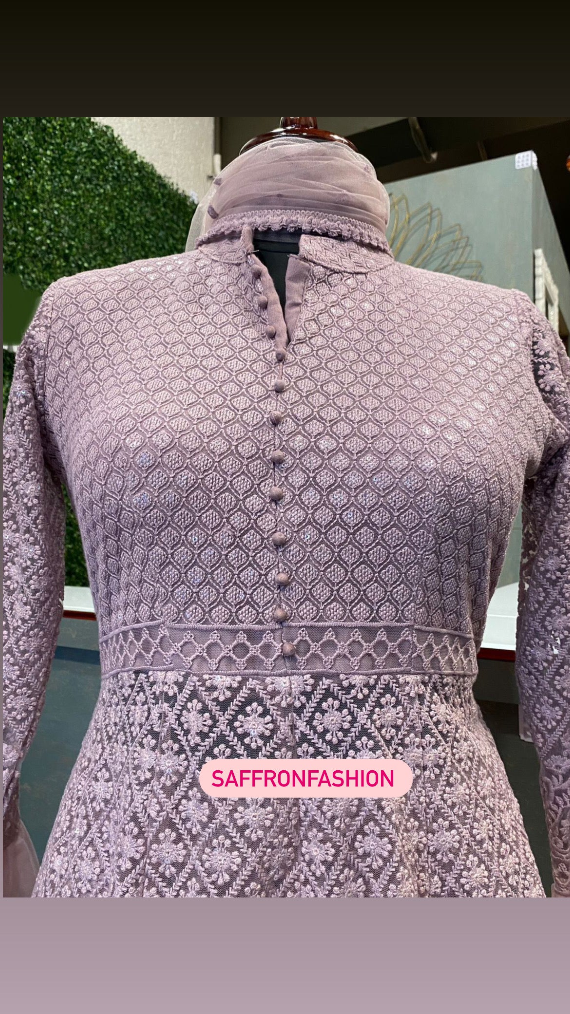 Lavender peplum dress - Saffronfashionindia