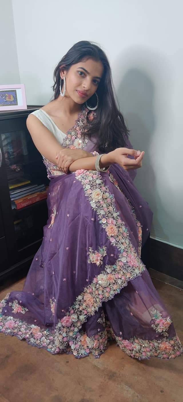 Dreamy organza saree - Saffronfashionindia