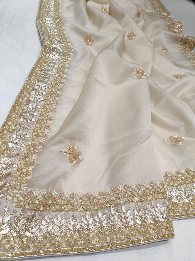 Rivaaz gottapatti saree/Pearl saree - Saffronfashionindia