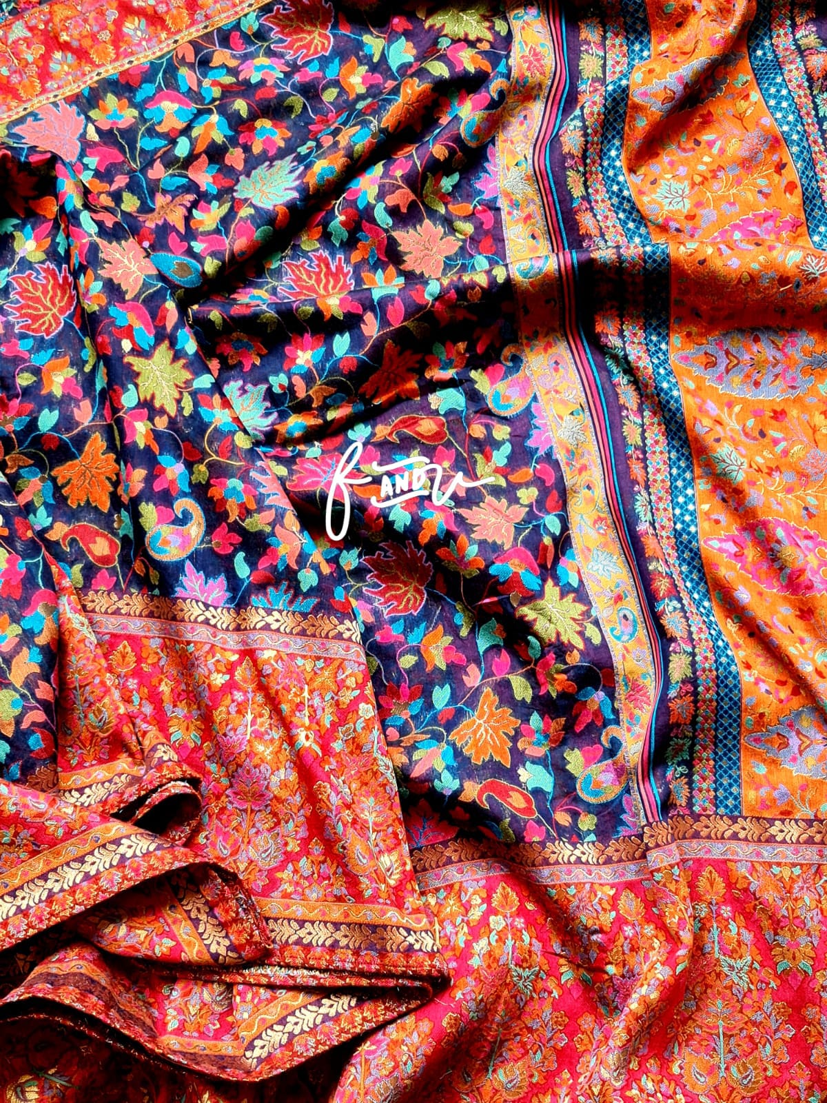 Kashmiri inspired Kani silk saree - Saffronfashionindia