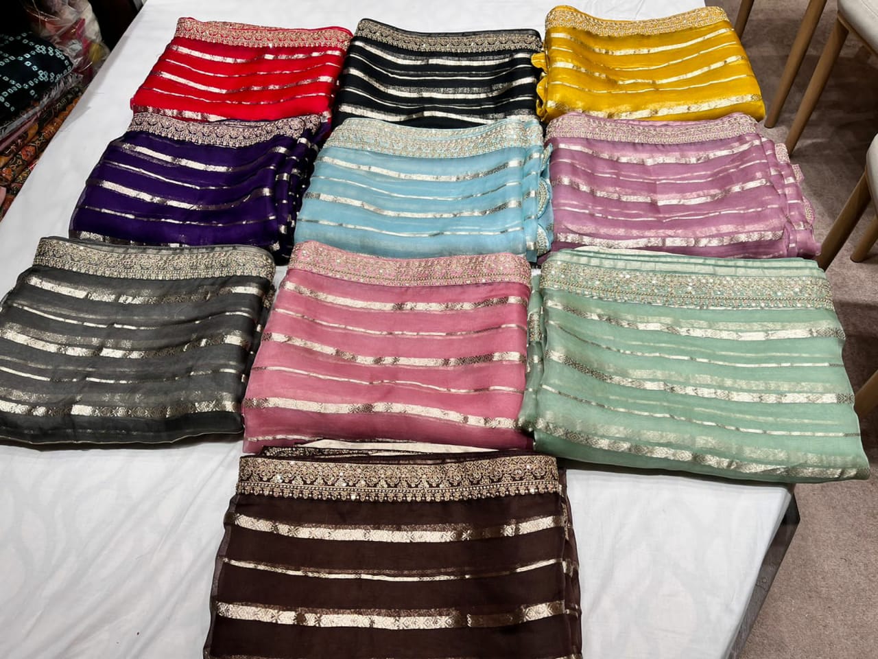 Kora stripes saree - Saffronfashionindia