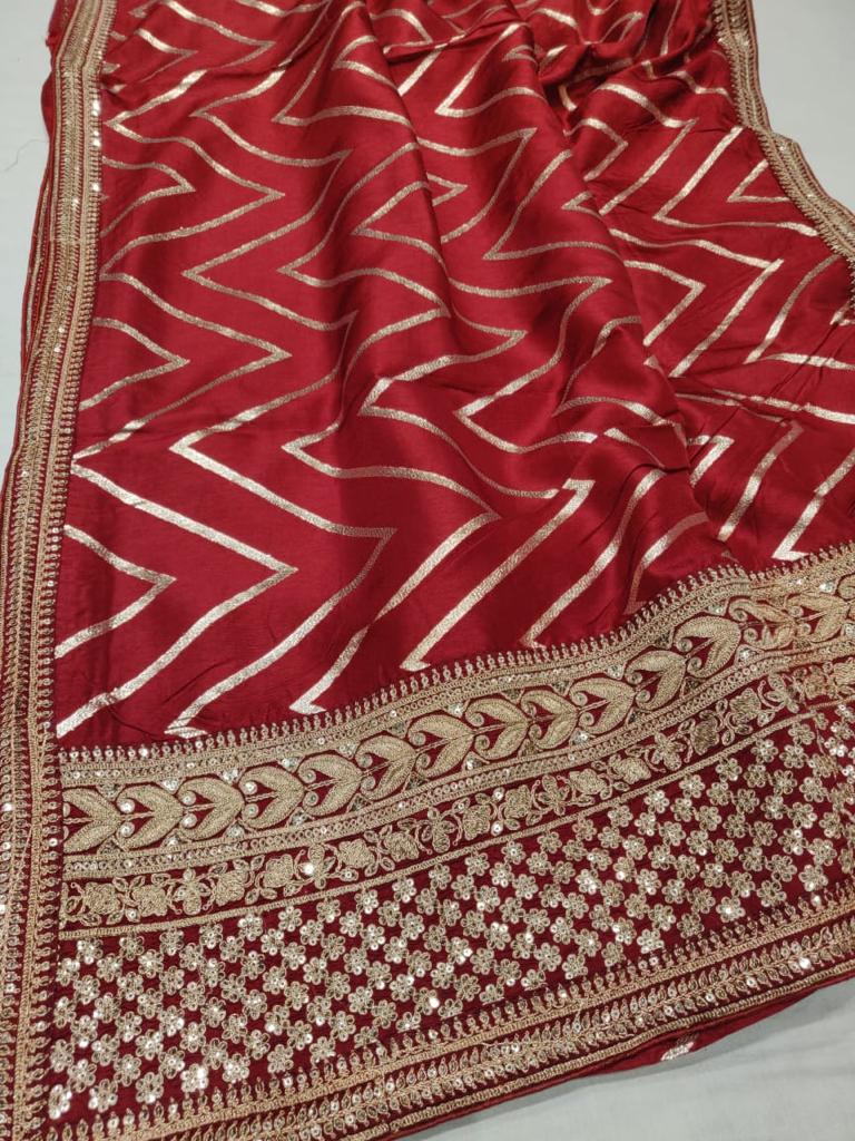 Striped inspired silk saree/casual sari - Saffronfashionindia