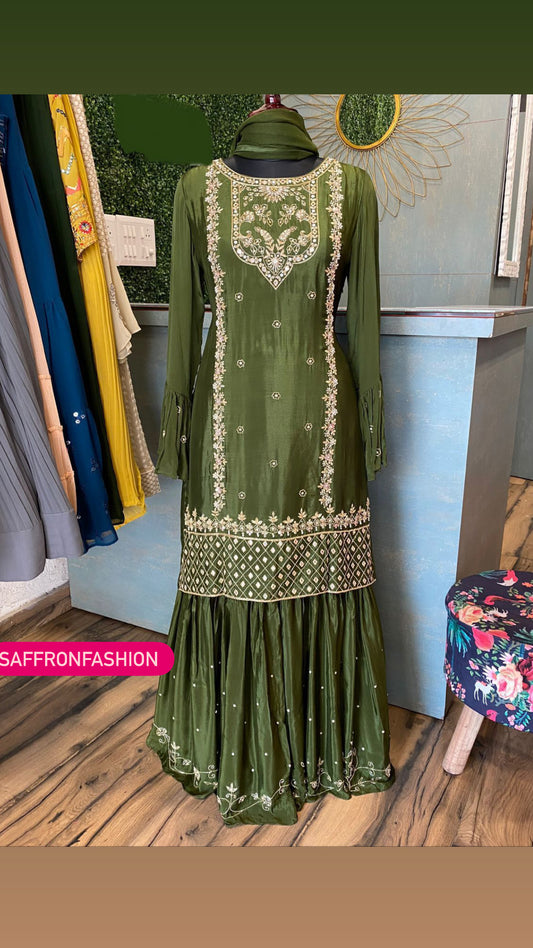 Hariyali kurta dress - Saffronfashionindia