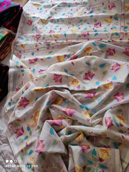 Rivaaz tantuj jamdani saree - Saffronfashionindia