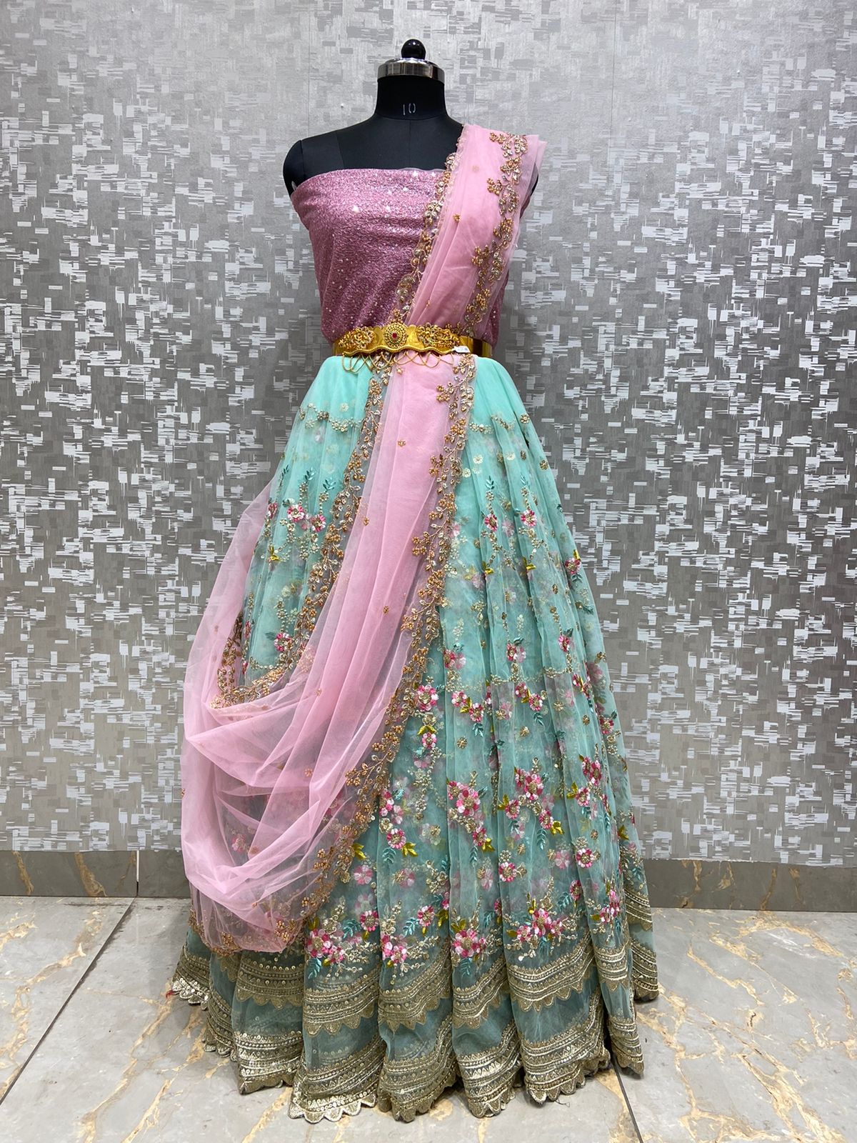 Nivika Embroidered Lehenga - Saffronfashionindia