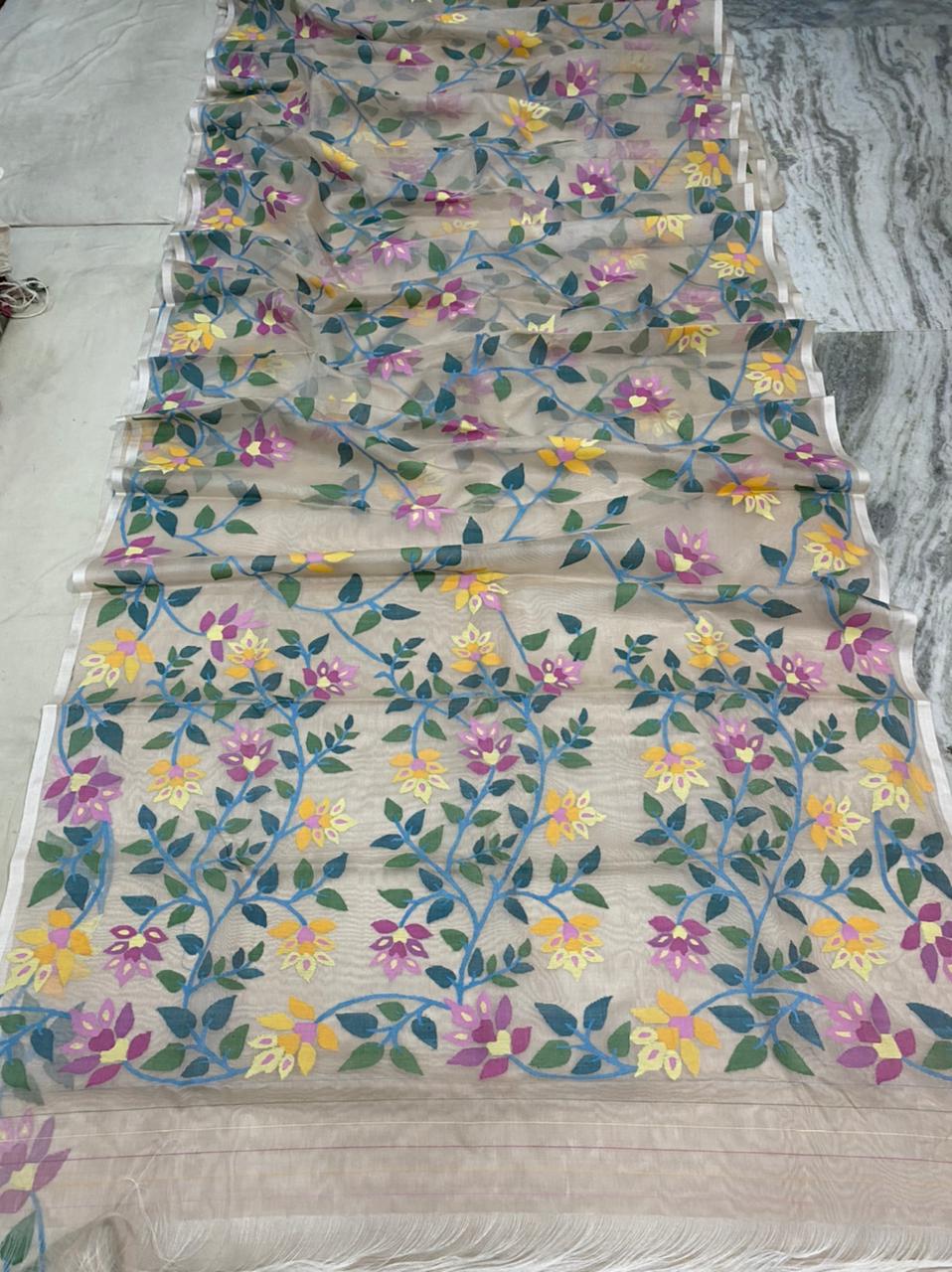 Civiks tantuj jamdani sari - Saffronfashionindia