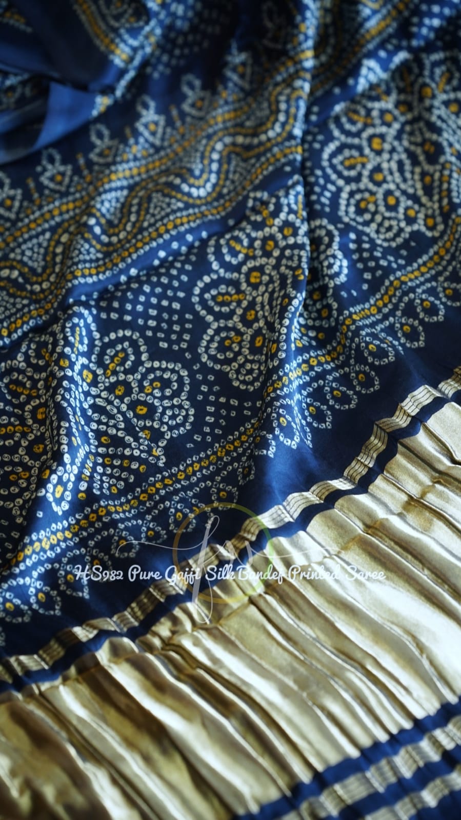 Midnite blue gajji silk saree - Saffronfashionindia