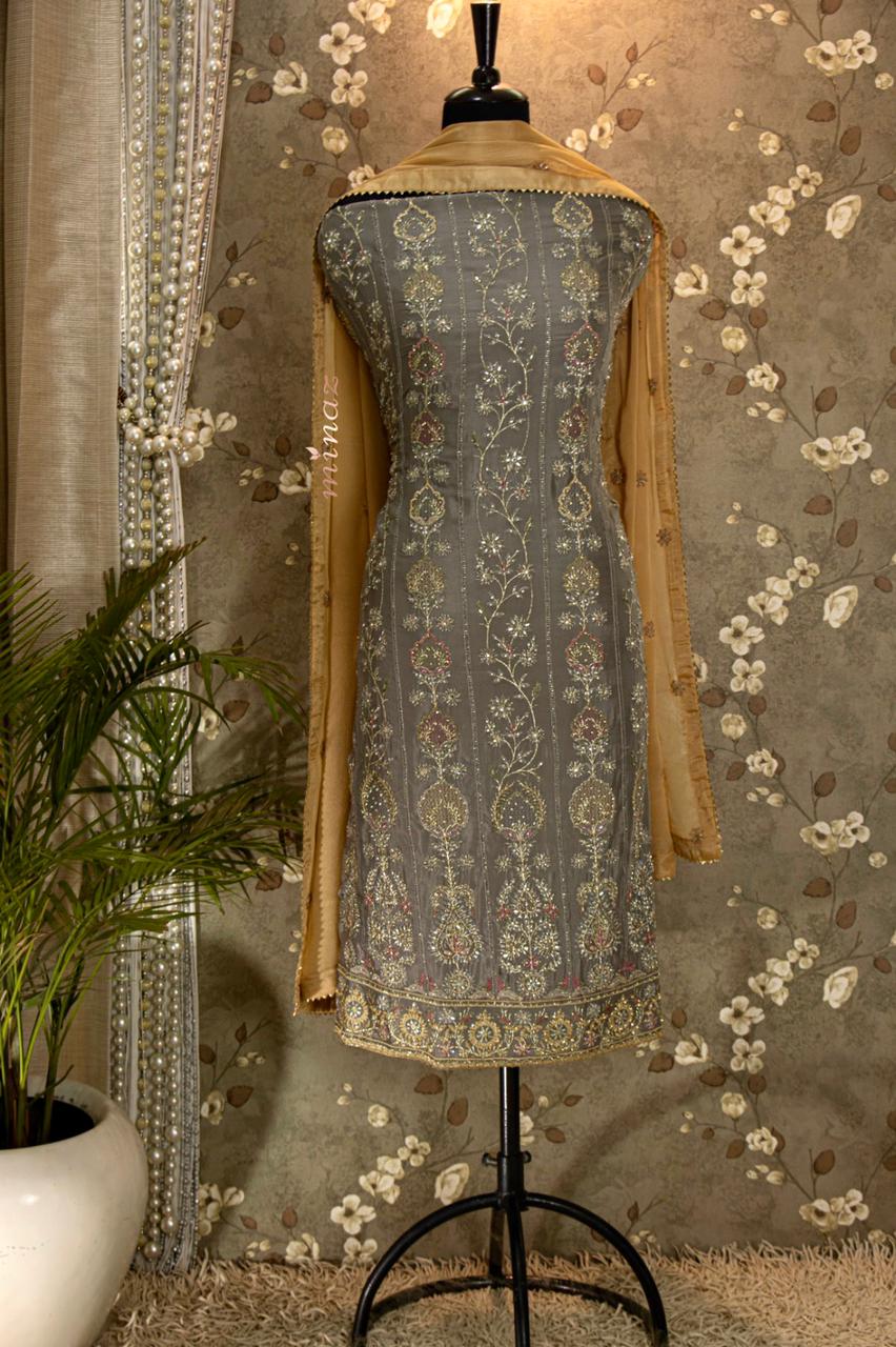 Alishan embroidered salwar suit - Saffronfashionindia